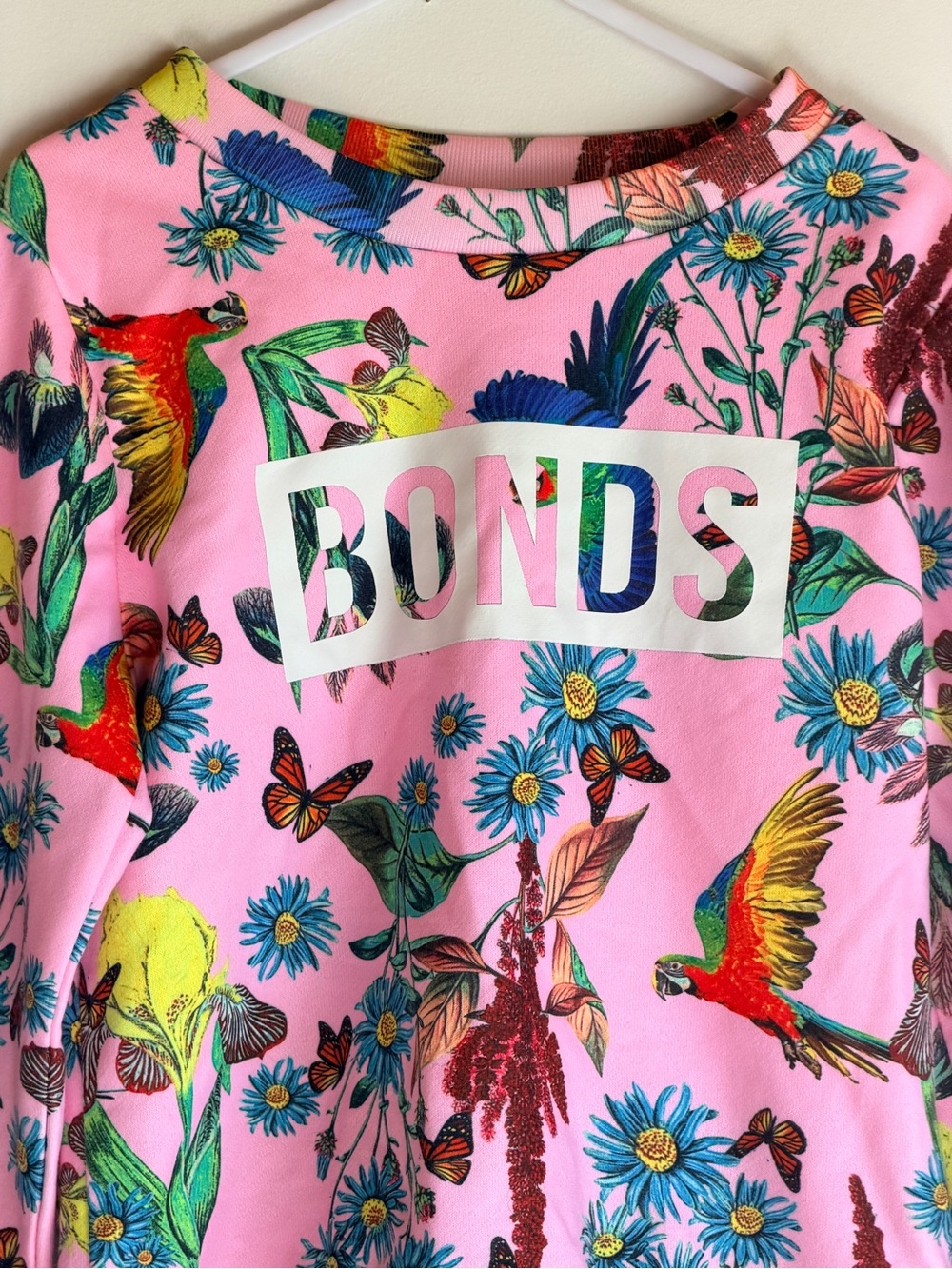 BONDS Pink Floral & Parrot Pullover - Picture 2 of 5